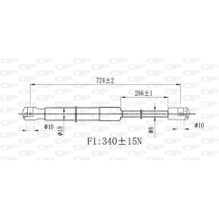 Molla A Gas Cofano (340N L.724MM) per Volkswagen Passat VG0569001
