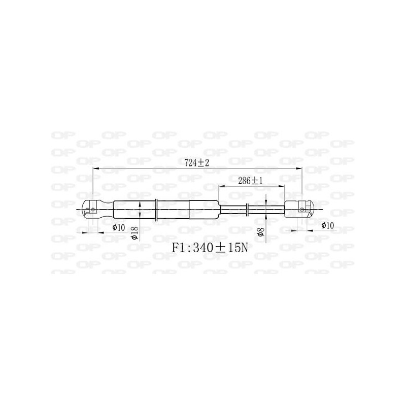 Molla A Gas Cofano (340N L.724MM) per Volkswagen Passat VG0569001