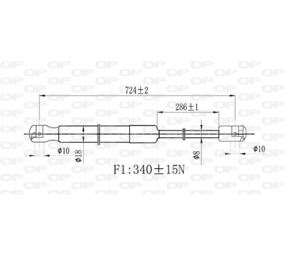 Molla A Gas Cofano (340N L.724MM) per Volkswagen Passat VG0569001 - 64-VG0569001 - 64-VG0569001