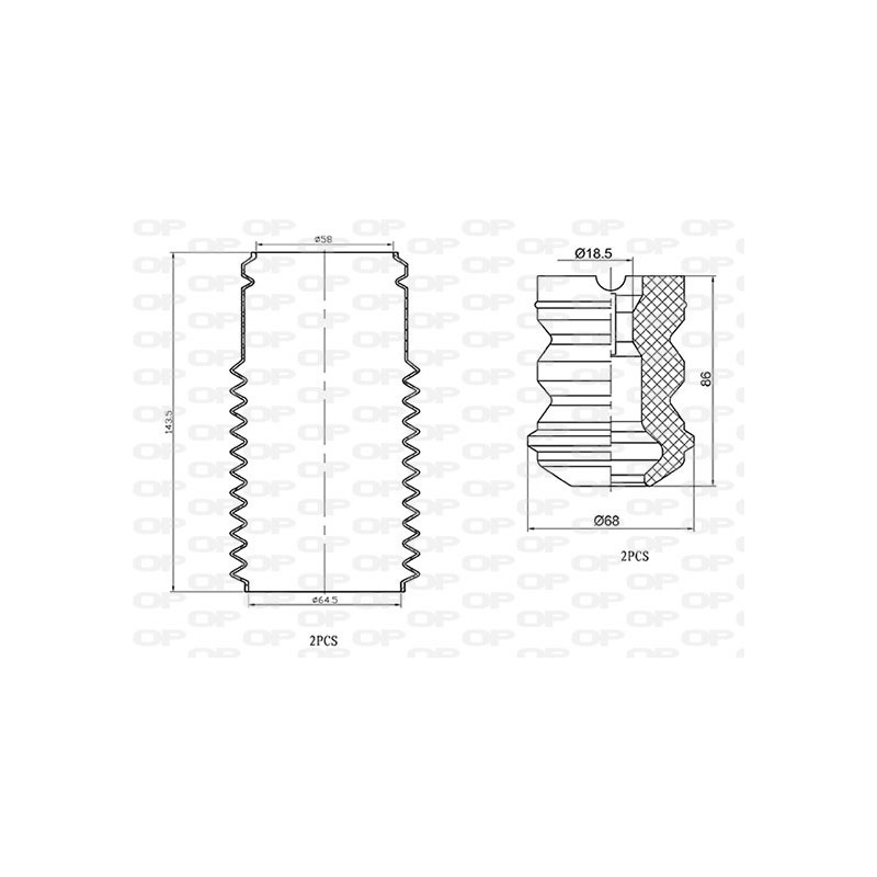 Kit Parapolvere Ammortizzatore DCK5029.04