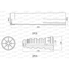 Kit Parapolvere Ammortizzatore DCK5038.04 - 80-DCK5038.04 - 80-DCK5038.04