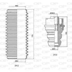 Kit Parapolvere Ammortizzatore DCK5045.04 - 80-DCK5045.04 - 80-DCK5045.04