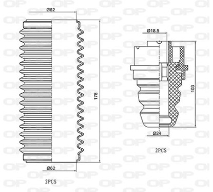 Kit Parapolvere Ammortizzatore DCK5045.04 - 80-DCK5045.04 - 80-DCK5045.04