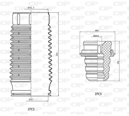 Kit Parapolvere Ammortizzatore DCK5054.04 - 80-DCK5054.04 - 80-DCK5054.04
