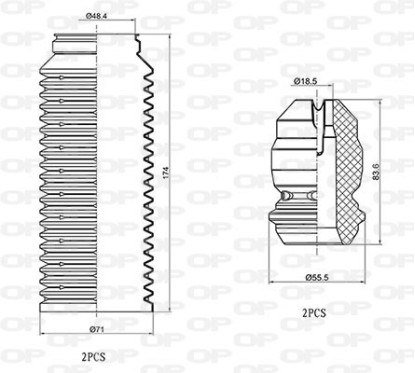 Kit Parapolvere Ammortizzatore DCK5082.04 - 80-DCK5082.04 - 80-DCK5082.04