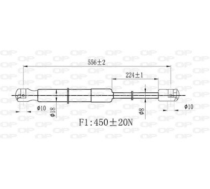 Molla A Gas destro/Sinistro Portellone posteriore (450N L.556,5MM) (Mod. Sportback) per Audi A3 (8V1) e A3 (8VK) AD3249065 -