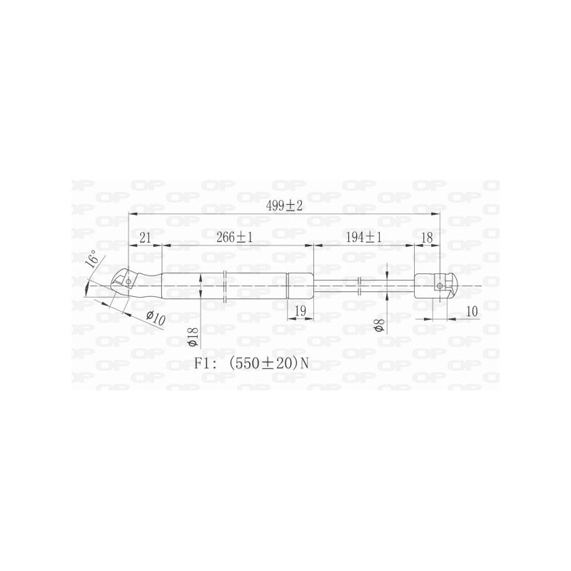 Molla A Gas Portellone posteriore destro/Sinistro per Chrysler-Dodge Journey e Fiat Freemont (Jc) GSR6080.00