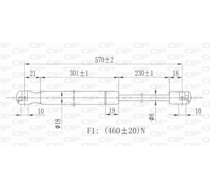 Molla A Gas Portellone posteriore destro/Sinistro per Bmw X1 (E84), Ford C-Max e Focus GSR6107.00 - 80-GSR6107.00 -