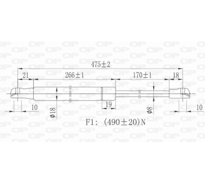 Molla A Gas Portellone posteriore destro/Sinistro per Audi A3 (8P1) e A3 (8V1) GSR6153.00 - 80-GSR6153.00 - 80-GSR6153.00