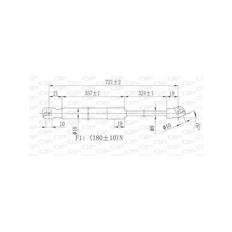 Molla A Gas Cofano anteriore destro/Sinistro per Opel Insigna GSR6355.00