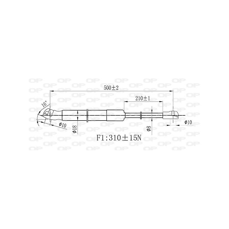 Molla A Gas Cofano anteriore sinistro per Volkswagen Polo GSR6468.10