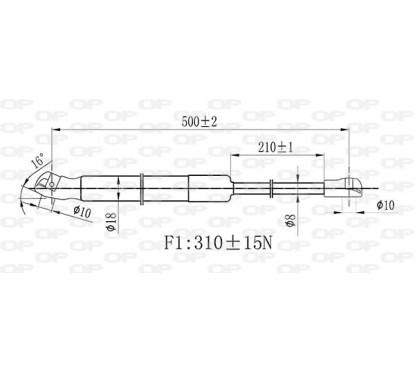 Molla A Gas Cofano anteriore sinistro per Volkswagen Polo GSR6468.10 - 80-GSR6468.10 - 80-GSR6468.10
