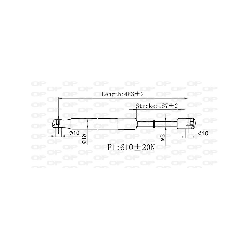 Molla A Gas Portellone posteriore destro/Sinistro per Hyundai Elantra, IX35 e Matrix e altri modelli GSR6551.00