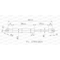 Molla A Gas Portellone posteriore destro/Sinistro per Volkswagen Touran GSR6111.00