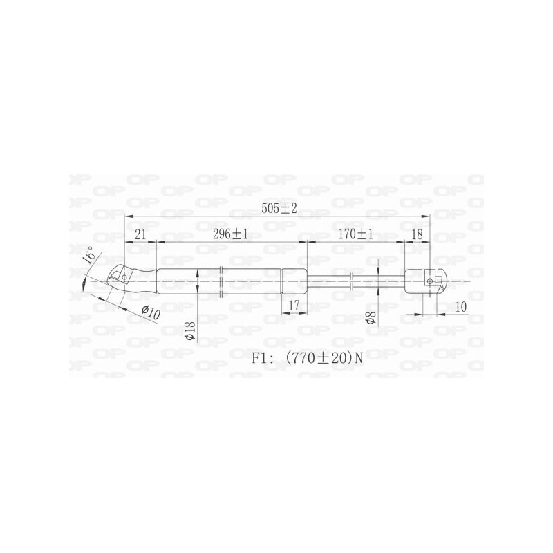 Molla A Gas Portellone posteriore destro/Sinistro per Volkswagen Touran GSR6111.00