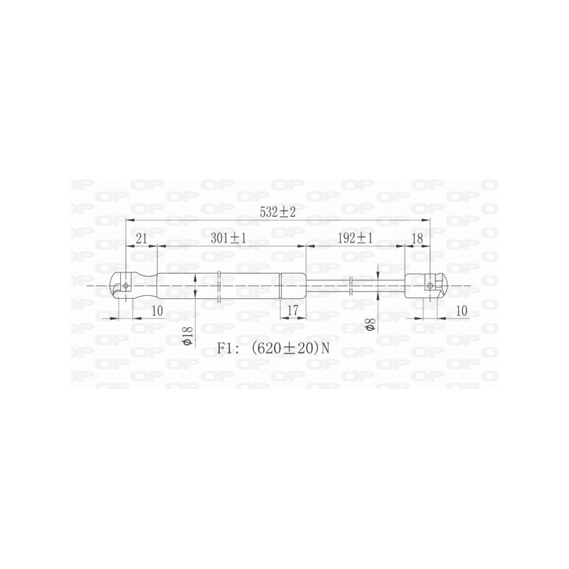 Molla A Gas Portellone posteriore destro/Sinistro per Peugeot 308 e Ssangyong (Kgm) Kyron GSR6142.00