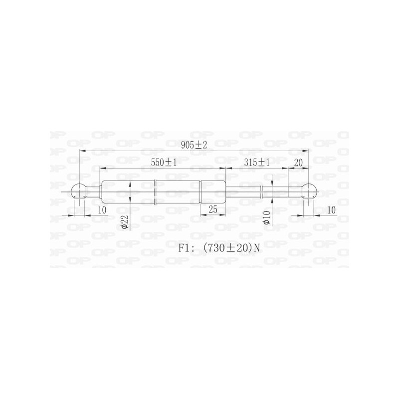Molla A Gas Portellone posteriore destro/Sinistro per Fiat Talento, Nissan NV300 e Primastar e altri modelli GSR6239.00