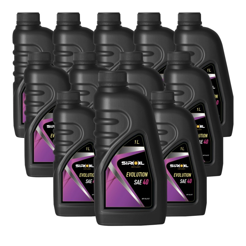 EVOLUTION SAE 40 | Olio Motore Minerale Monogrado Benzina e Diesel | API SL/CF | 12 x 1 L EVOLUTION SAE 40 | Olio Motore Minerale Monogrado Benzina e Diesel | API SL/CF | 12 x 1 L