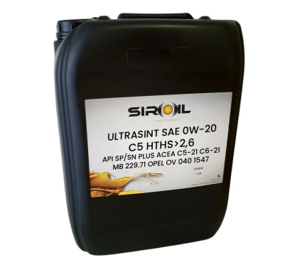ULTRASINT SAE FE 0W-20 C5 HTHS 2.6 | Olio Sintetico API SP | ACEA C5/C6 | 4 x 5 L | 10305